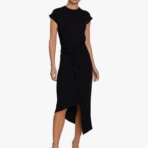 Laundry by Shelli Segal Midi Cap Sleeve Asymmetrical Knot Front Dresses
